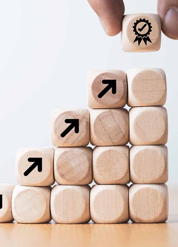 Imagen donde representan los valores con una escalera de dados